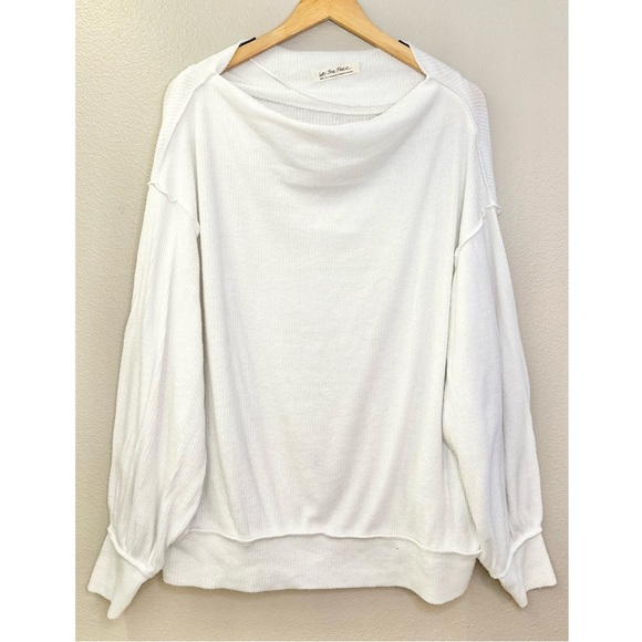 NEW Free People Main Squeeze Brushed Hacci Top White - Picture 4 of 12